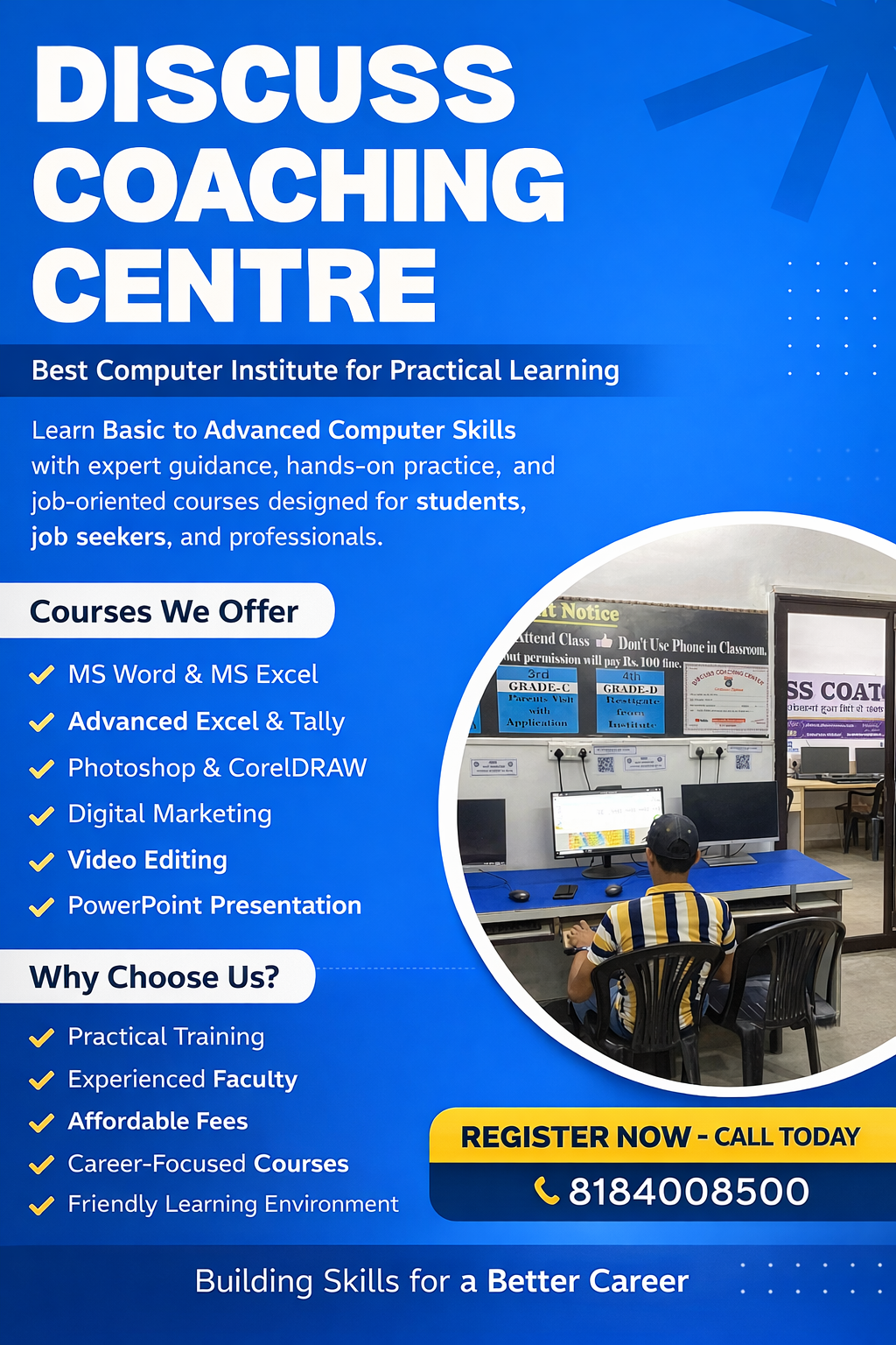 Best computer Institute In Gurgaon | 8184008500 |Discuss Coaching